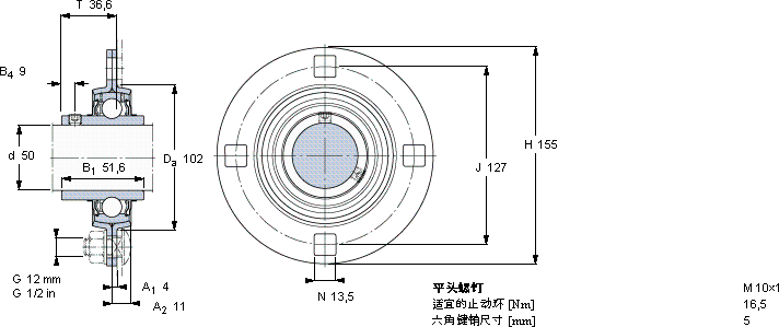 SKFPF 50 TF軸承圖紙