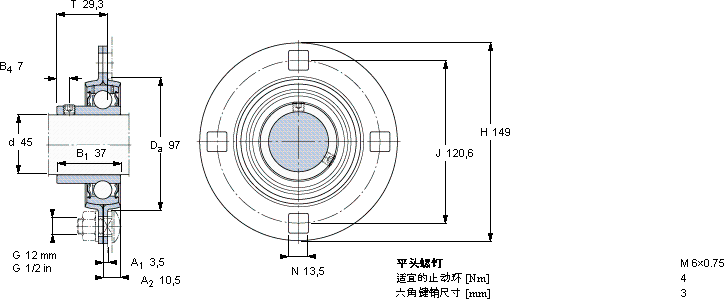 SKFPF 45 RM軸承圖紙