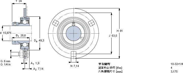 SKFF 5/8 FM軸承圖紙