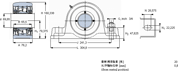 SKFSYE 2.3/4 N-118軸承圖紙