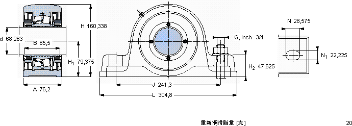 SKFSYE 2.11/16 NH-118軸承圖紙