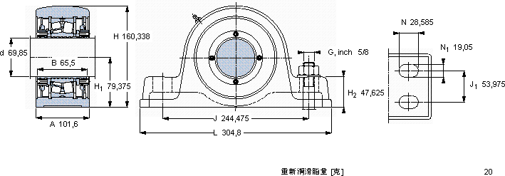 SKFFSYE 2.3/4 NH軸承圖紙