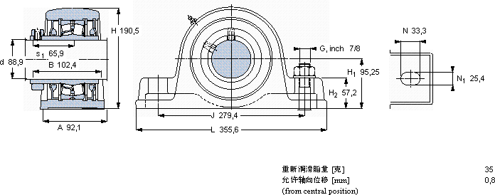SKFSYE 3.1/2軸承圖紙