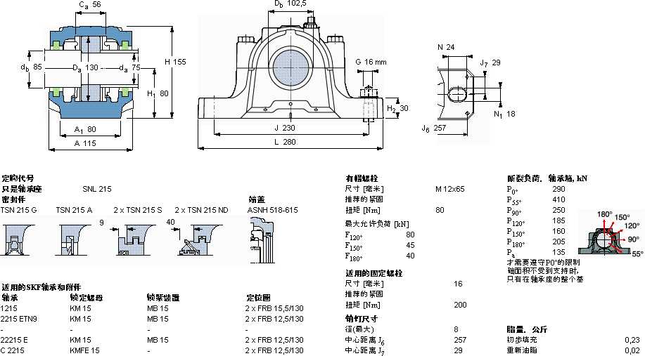 SKFSNL 215軸承圖紙