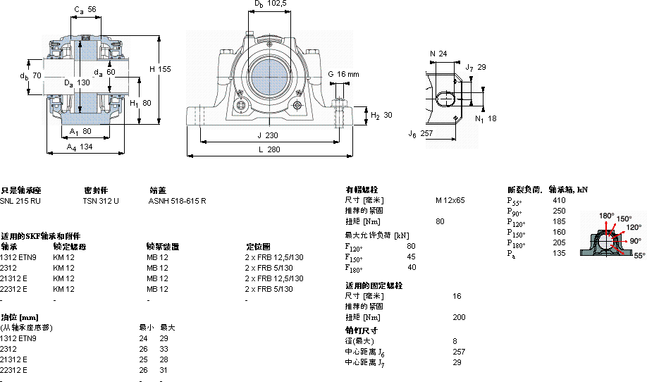 SKFSNL 312 TURU軸承圖紙