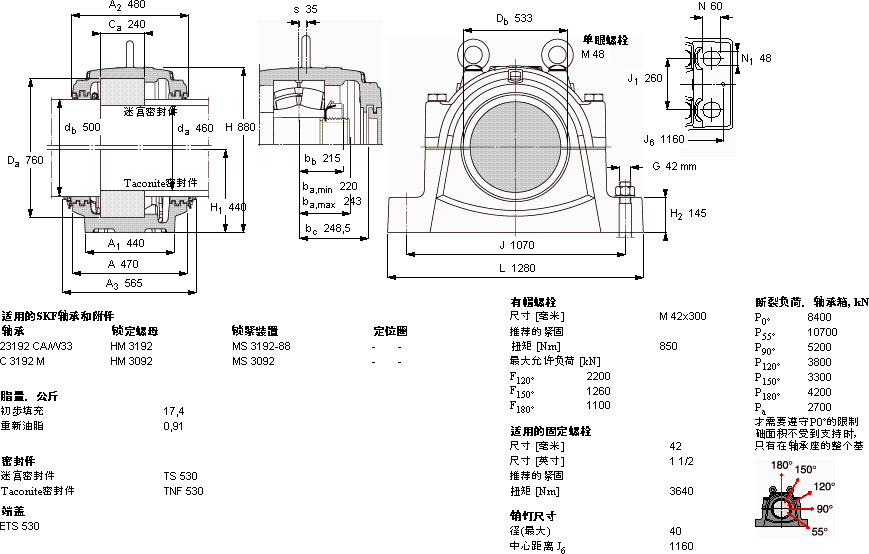 SKFSNL 3192 GF軸承圖紙