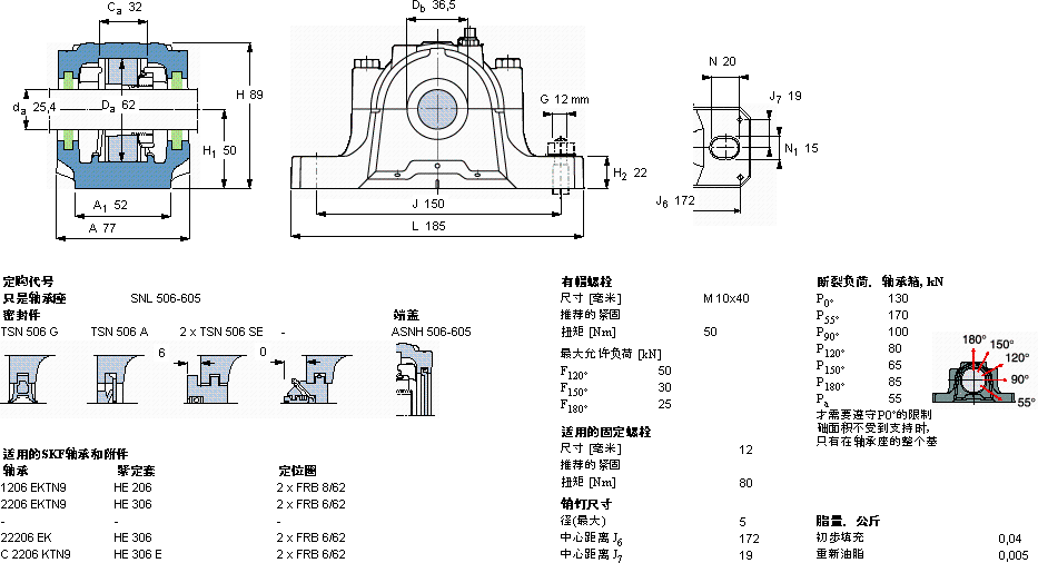 SKFSNL 506-605軸承圖紙