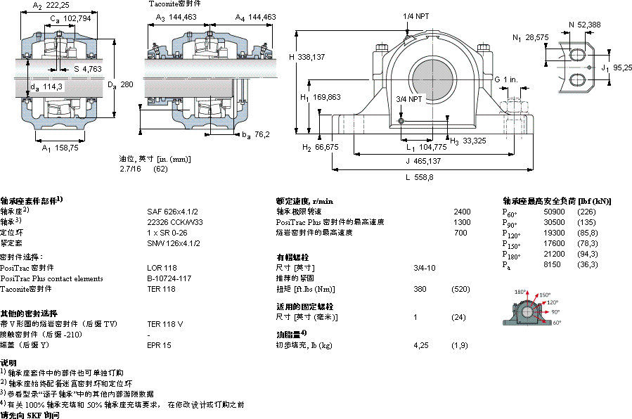 SKFSAF 22626x4.1/2軸承圖紙