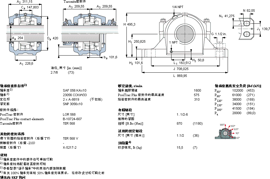 SKFSAF 23056 KAx10軸承圖紙