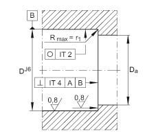 INA推力角接觸球軸承 ZKLF100200-2Z, 雙向，螺釘安裝，兩側間隙密封