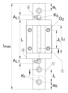 INA滑塊 KWE15-H, 兩排直線循環(huán)球軸承及導(dǎo)軌組件用的高窄滑塊