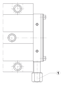INA夾緊單元 RUKS55-D-A-H-SR, 直線循環滾柱軸承及導軌組件，油聯結器在側面