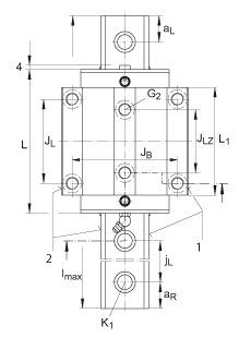 INA滑塊 KWSE25, 六排直線(xiàn)循環(huán)球軸承及導(dǎo)軌組件用的滑塊