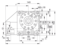 INA齒輪箱 GEtr-50-SCHN-95/115-KL-i, 帶夾緊連接的驅(qū)動(dòng)軸，中心距離 a0 = 50 mm