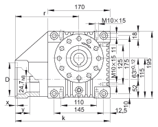INA齒輪箱 GEtr-63-SCHN-130/165-KL-i, 帶夾緊連接的驅(qū)動(dòng)軸，中心距離 a0 = 63 mm
