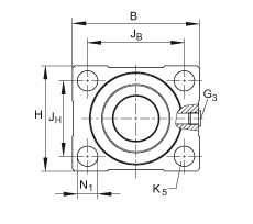 INA直線球軸承及軸承座單元 KTFN16-C-PP-AS, 密封，脂潤滑，帶再潤滑結構
