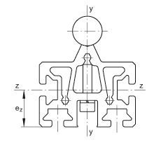 INA導(dǎo)軌 TSMW25, 中空截面輪廓，帶安裝槽，帶一根軌道軸；可提供耐腐蝕設(shè)計(jì)