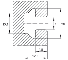 INA導(dǎo)軌 TSMW25, 中空截面輪廓，帶安裝槽，帶一根軌道軸；可提供耐腐蝕設(shè)計(jì)