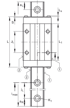INA滑塊 KWVE30-B-SN, 窄低系列滑塊,四排;可提供耐腐蝕設計