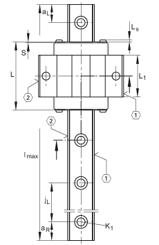 INA球單軌引導系統(tǒng) KUVE20-B-EC, 擴展的互換性,短系列滑塊,四排;可提供耐腐蝕設(shè)計