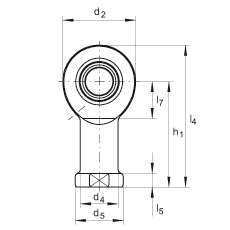 INA桿端軸承 GIL15-DO, 根據 DIN ISO 12 240-4 標準，帶左旋內螺紋，需維護