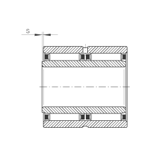 INA滾針軸承 NAO25X42X32-ZW-ASR1, 無(wú)擋邊，雙列