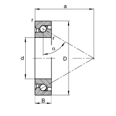 FAG推力角接觸球軸承 BSB045100-T, 單向，接觸角 α = 60°，限制公差