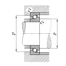 FAG推力角接觸球軸承 BSB045100-T, 單向，接觸角 α = 60°，限制公差