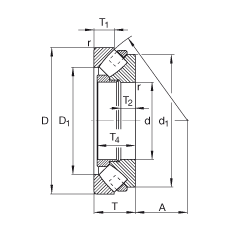 FAG推力調(diào)心滾子軸承 29240-E1-MB, 根據(jù) DIN 728/ISO 104 標(biāo)準(zhǔn)的主要尺寸，單向，可分離