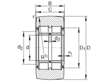 INA支撐型滾輪 NNtr120X290X135-2ZL, 滿裝滾子，軸向引導，兩側唇密封