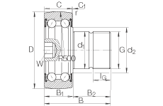 INA螺栓型滾輪 KR5205-2RS, 雙列，兩側唇密封
