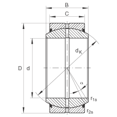 INA關節軸承 GE120-DO-2RS, 根據 DIN ISO 12 240-1 標準, 需維護，兩側唇密封