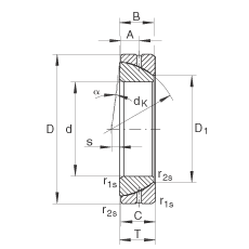 INA角接觸關節軸承 GE70-SX, 根據 DIN ISO 12 240-2 標準，需維護