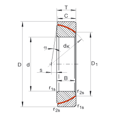 INA角接觸關(guān)節(jié)軸承 GE45-SW, 根據(jù) DIN ISO 12 240-2 標(biāo)準(zhǔn)，免維護(hù)