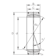 INA關節軸承 GE70-DO, 根據 DIN ISO 12 240-1 標準，需維護