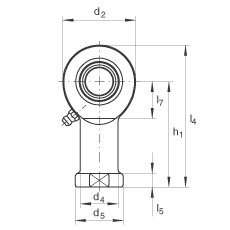 INA桿端軸承 GIL25-DO, 根據(jù) DIN ISO 12 240-4 標(biāo)準(zhǔn)，帶左旋內(nèi)螺紋，需維護(hù)