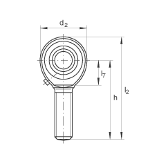 INA桿端軸承 GAKL12-PB, 根據 DIN ISO 12 240-4 標準，帶左旋外螺紋，需維護