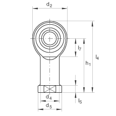 INA桿端軸承 GIKL12-PW, 根據 DIN ISO 12 240-4 標準，帶左旋內螺紋，需維護