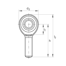 INA桿端軸承 GAKR22-PW, 根據(jù) DIN ISO 12 240-4 標準，帶右旋外螺紋，需維護