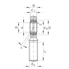 INA桿端軸承 GAL8-DO, 根據 DIN ISO 12 240-4 標準，帶左旋外螺紋，需維護