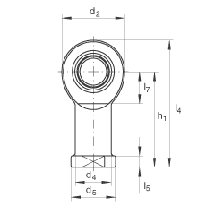 INA桿端軸承 GIL15-UK, 根據(jù) DIN ISO 12 240-4 標準，帶左旋內(nèi)螺紋，需維護