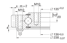 INA四點(diǎn)接觸球軸承 VA140188-V, 有外齒，兩側(cè)唇密封