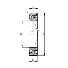 FAG主軸軸承 HCS7012-C-T-P4S, 調節，成對安裝，接觸角 α = 15°，兩側唇密封，非接觸，限制公差