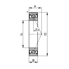 FAG主軸軸承 HCS71912-E-T-P4S, 調節，成對或單元安裝，接觸角 α = 25°，兩側唇密封，非接觸，限制公差