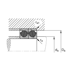 FAG主軸軸承 HCB7210-E-T-P4S, 調(diào)節(jié)，成對或單元安裝，接觸角 α = 25°，陶瓷球，限制公差