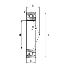FAG主軸軸承 HS7026-E-T-P4S, 調節，成對或單元安裝，接觸角 α = 25°，限制公差