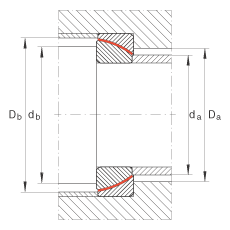 INA角接觸關(guān)節(jié)軸承 GE45-SW, 根據(jù) DIN ISO 12 240-2 標(biāo)準(zhǔn)，免維護(hù)