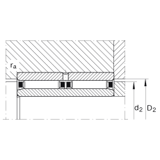 INA滾針軸承 NAO25X42X32-ZW-ASR1, 無(wú)擋邊，雙列