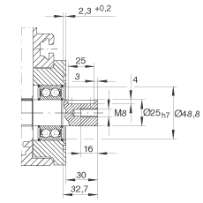 INA可伸縮直線執行器 MTKUSE25-ZR, 齒形帶驅動；帶六排球的滑塊