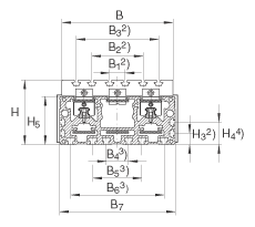 INA串聯直線執行器 MDKUE25-3ZR, 帶有兩排球的滑塊